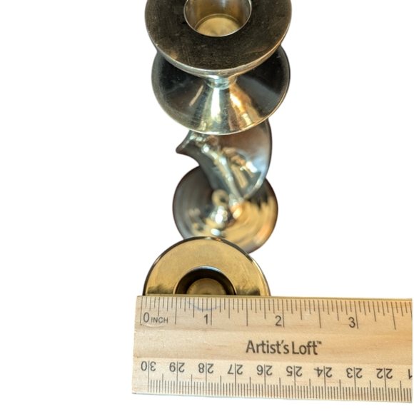 Silver Plated Twisted Brass Metal Candlestick Holders Ribbon Shape Set Of 2 Vtg - Picture 10 of 11